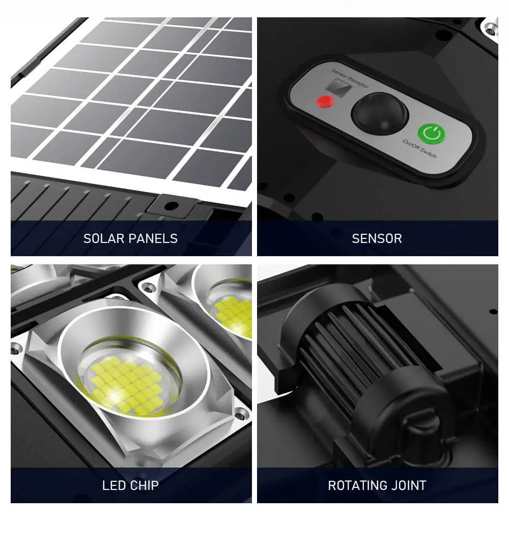 504 336 LED Solar Street Lights Outdoor Panel Motion Sensor Wall Lamp Zpaxo
