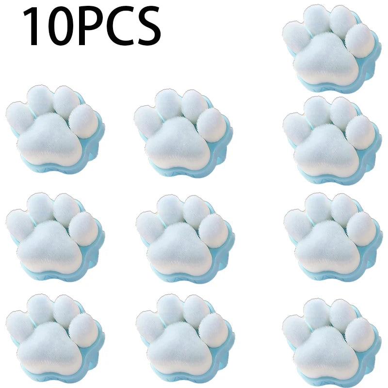 1- Cat's Paw Manicure Dust Clean Brush Finger Ring Duster Soft Hair Zpaxo 10PCS Bule