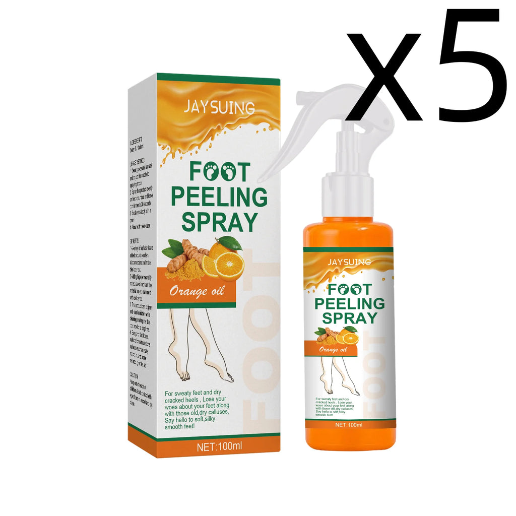 Orange Oil Foot Peeling Spray – Exfoliate & Soften Cracked Heels Foot Exfoliating Spray Zpaxo 100ml Boxed X 5PCS