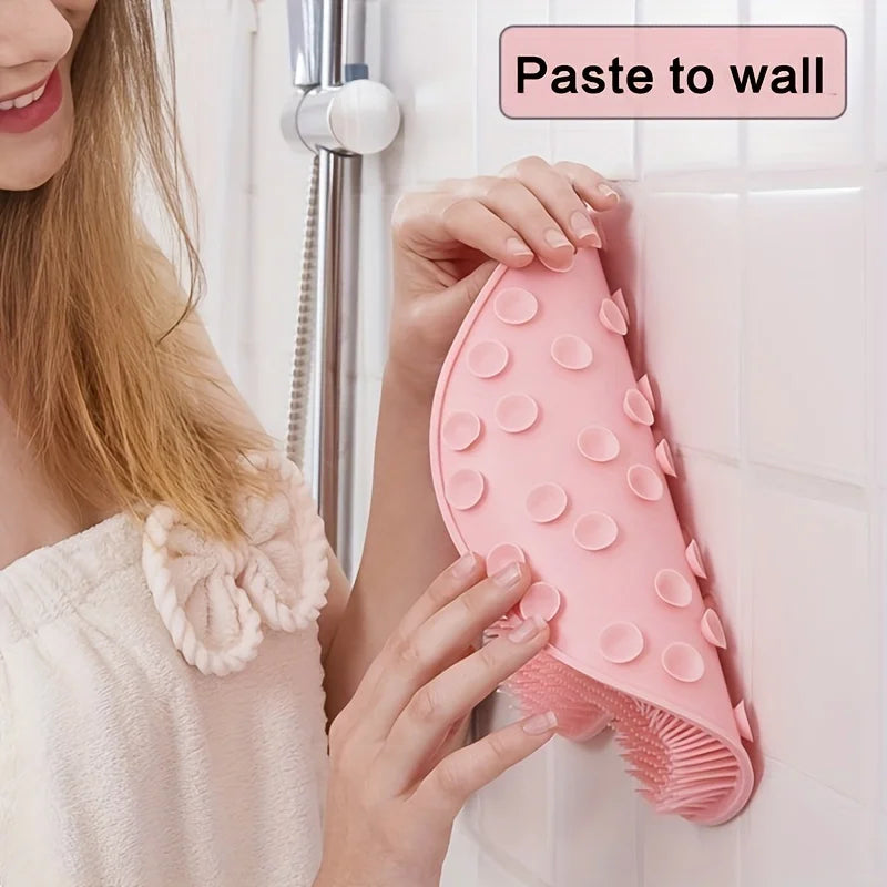 Silicone Bath Massage Pad Wall Mounted Back Scrubber Foot Massager