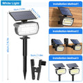 136LED Solar Spot Lights With Clip Outdoor IP65 Waterproof 3 Modes Solar Landscape Spotlights For Garden Yard Pathway Zpaxo 136LED-White Light 1PCS