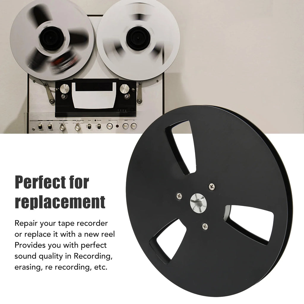 1 4 Empty Tape Reel 3 Holes Aluminum Alloy Open Takeup NAB Black