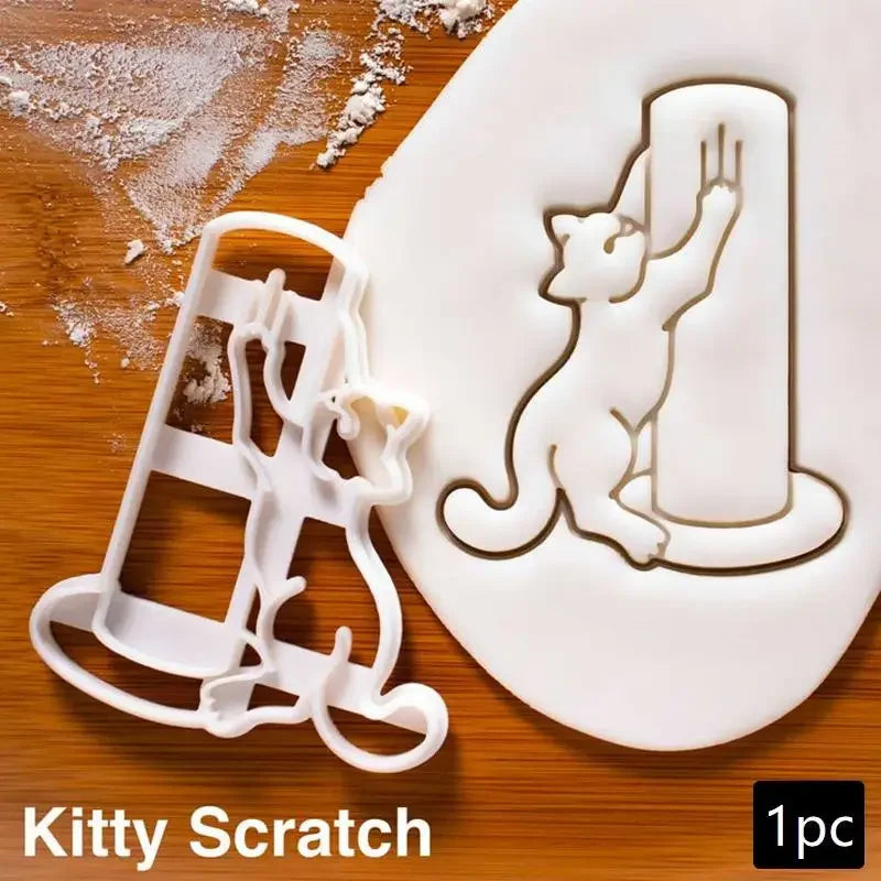 New DIY Animal Creative Tooth Shape Cookie Cutters Mold Cute Cat Biscuit Mold For Children Bakeware Cookie Stamp Baking Tools Zpaxo C