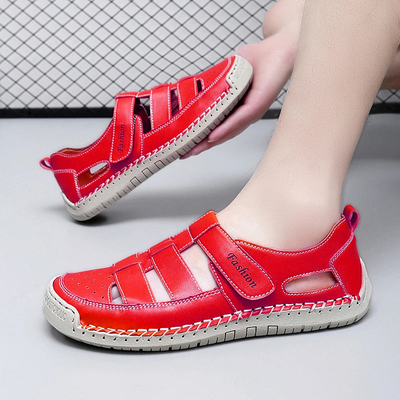 Summer Men Sandals Leather Mens Casual Shoes Outdoor Beach Roman