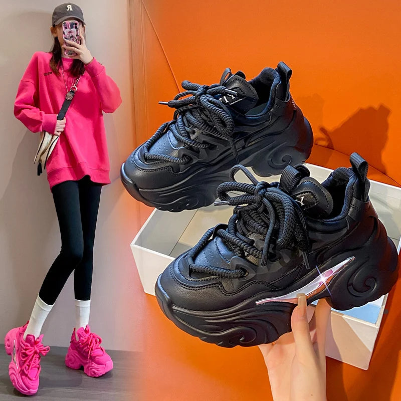 Spring Autumn Women Platform Sneakers Chunky Shoes Sport Vulcanized Zpaxo