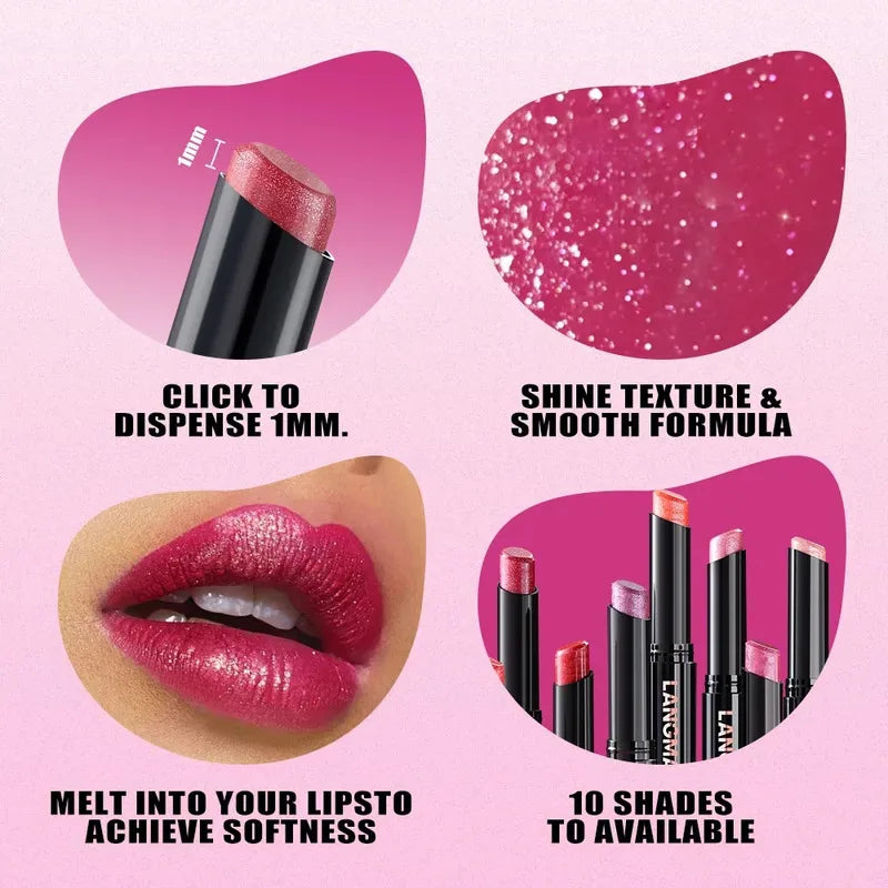 Diamond Pearlescent Lipstick Waterproof Long Lasting Non-stick Cup Matte Velvet Shiny Lipsticks Red Sexy Lips Makeup Cosmetics Zpaxo