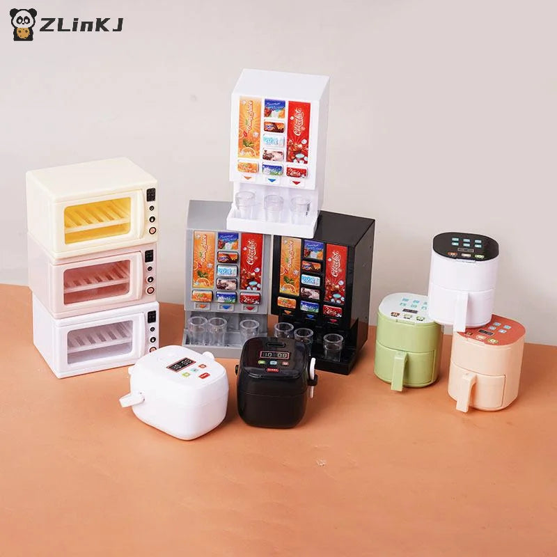 ▶1/12 Dollhouse Simulation Miniature Kitchen Appliances Model Dollhouse Air Fryer Beverage Machine Oven Rice Cooker Ornaments Zpaxo
