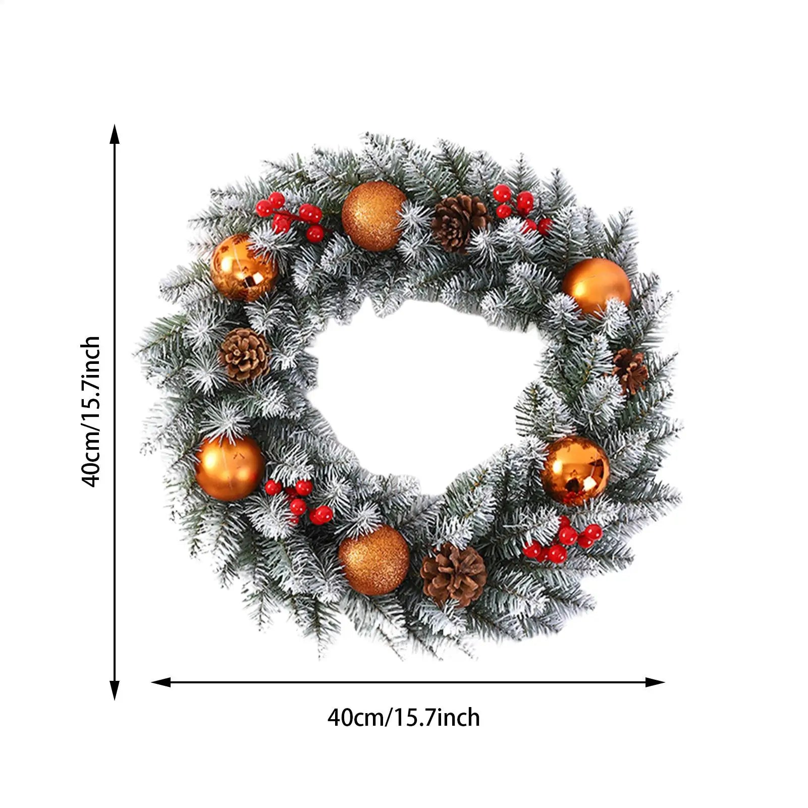 Christmas Wreath Front Door Realistic Winter Welcoming Artificial