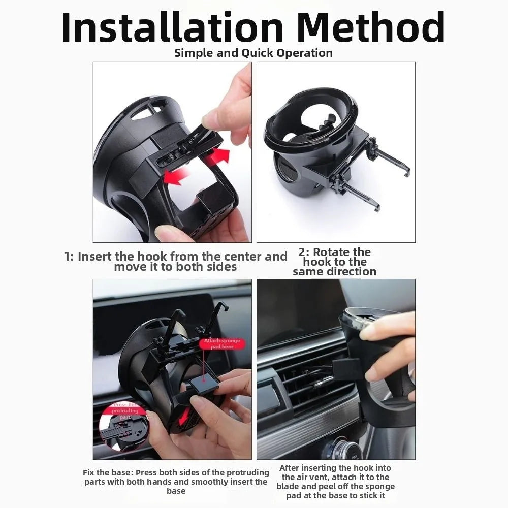 Stability Air Outlet Cup Holder Nonslip Anti-shake Led Car Stand Easy Zpaxo