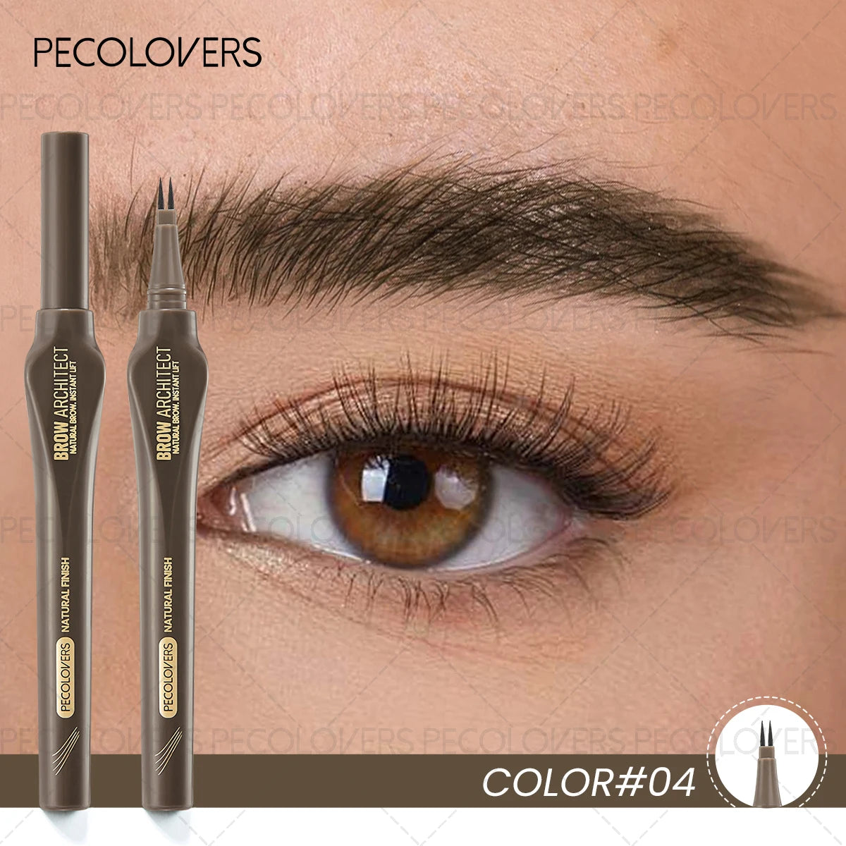Dual-tip Eyebrow Pencil - Ultra-long Lasting, Waterproof and Sweatproof, Resists Fading. Features a Micro-forked Tip Zpaxo 04