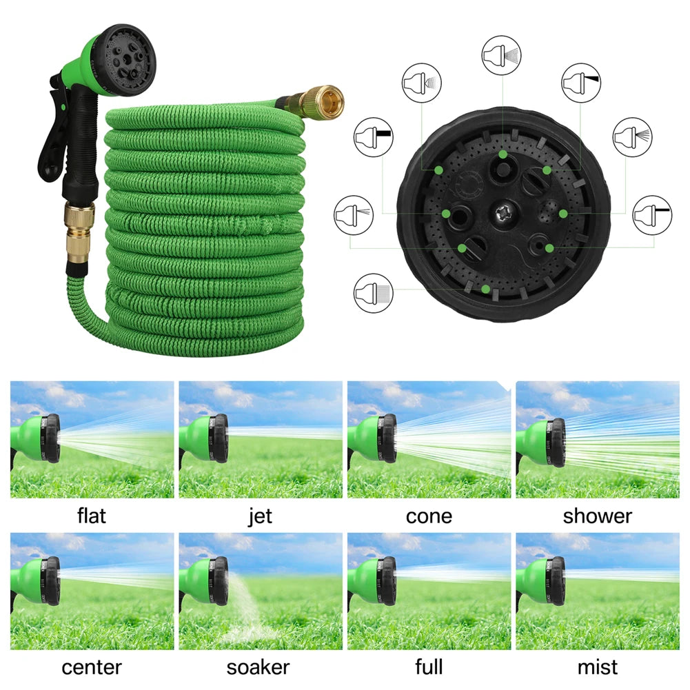 Garden Water Hose Expandable Double Metal Connector High Pressure Pvc Reel Magic Water Pipes for Garden Farm Irrigation Car Wash Zpaxo