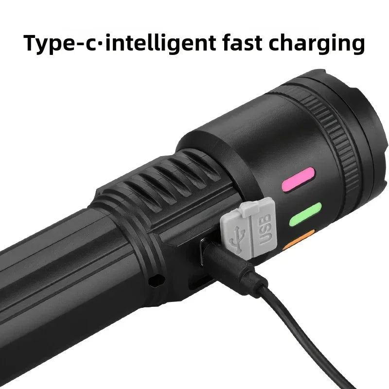 POCKETMAN 3800lm Rechargeable LED Flashlight – 5 Modes USB-C