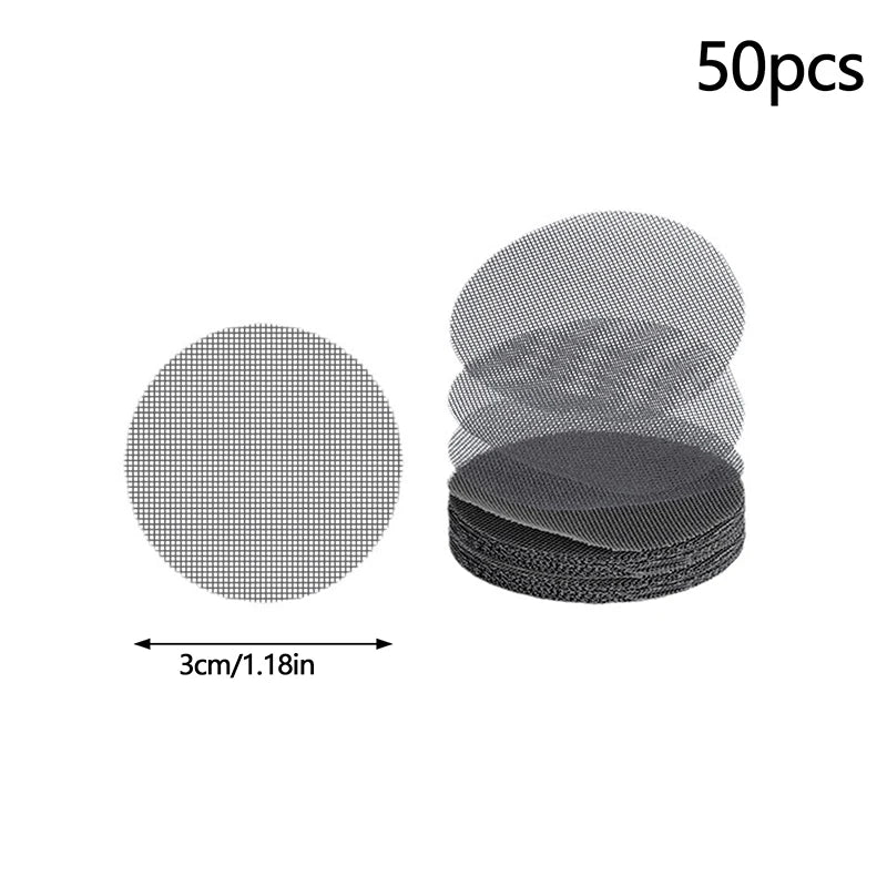 50pcs For Pot Bottom Prevent Soil Loss Bonsai Flower Plant Gardening Tools Pot Hole Mesh Pad Grid Round Drainage Hole Screen Zpaxo 3cm