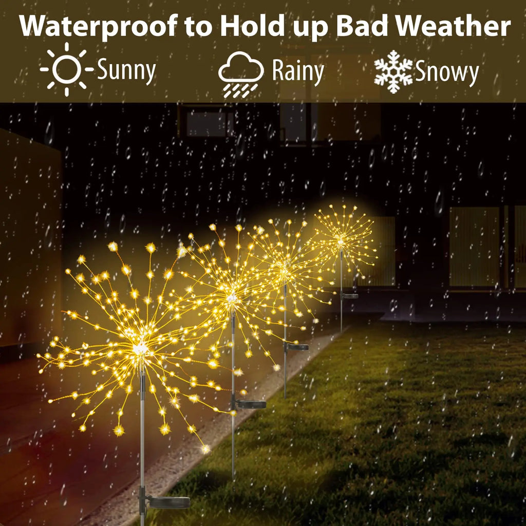 Solar LED Firework Fairy Lights – Waterproof Garden Lawn Decor