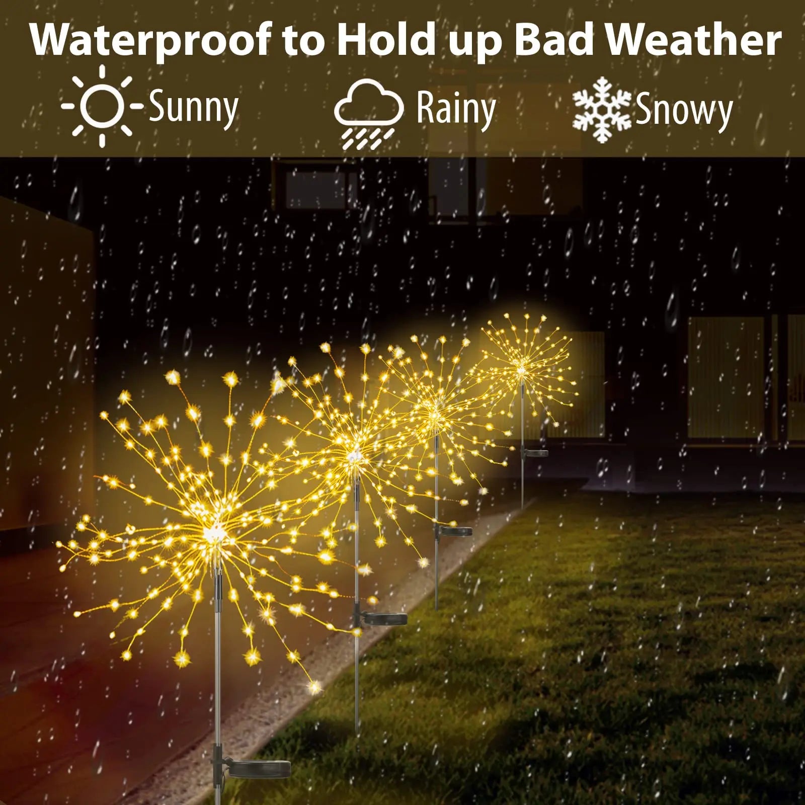 Solar LED Firework Fairy Lights – Waterproof Garden Lawn Decor