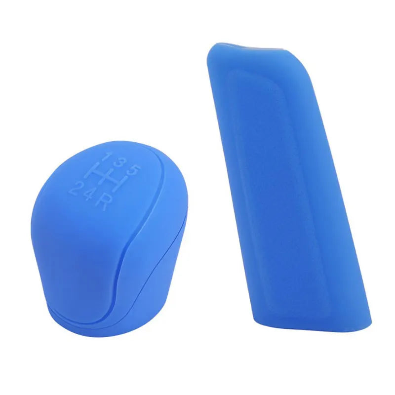 CMUniversal Car Gear Hand Shift Knob Cover Silicone Handbrake Zpaxo Blue