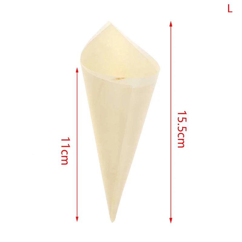 Cones Candy Boxes Disposable Wood Appetizer Biodegradable Cone Veneer