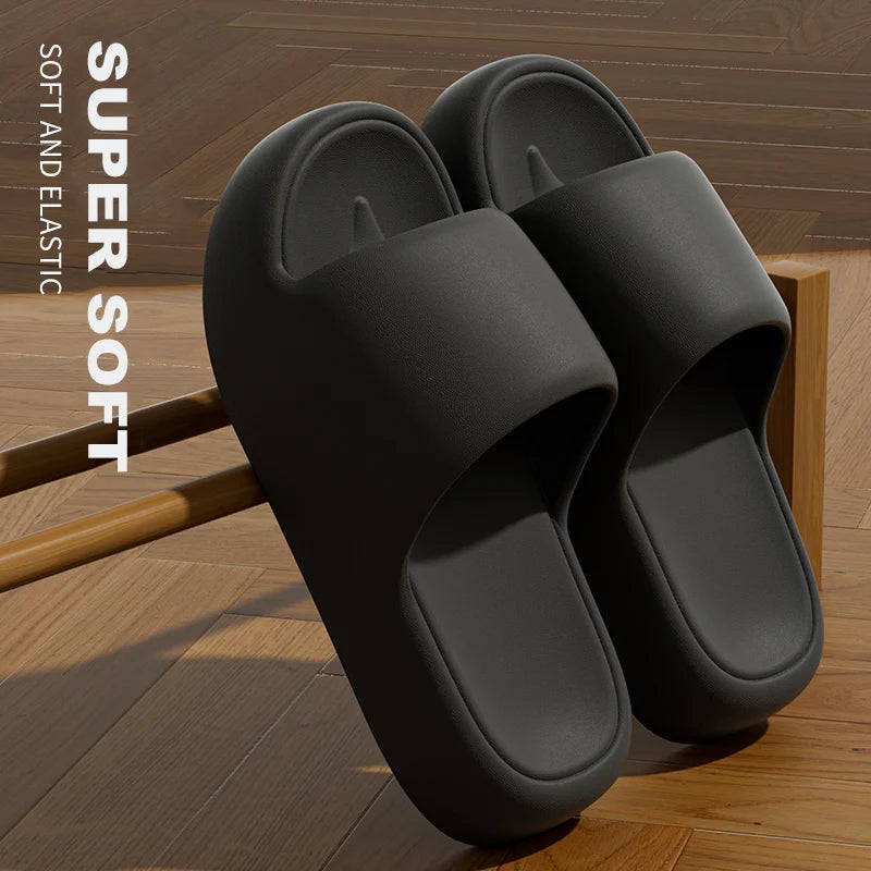 Unisex Bathroom Slippers Cloud Cushion Slides Summer Flat Sandals