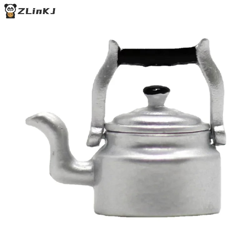 ▶1Pc Miniature Replica Mini Kettle Model Kids Play Toys, Dollhouse Accessories Zpaxo