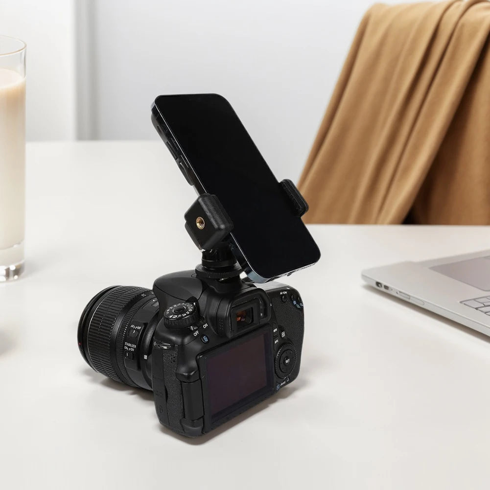 Camera Shoe Phone Holder 360 Rotation Mobile Clip Monitor Flexible