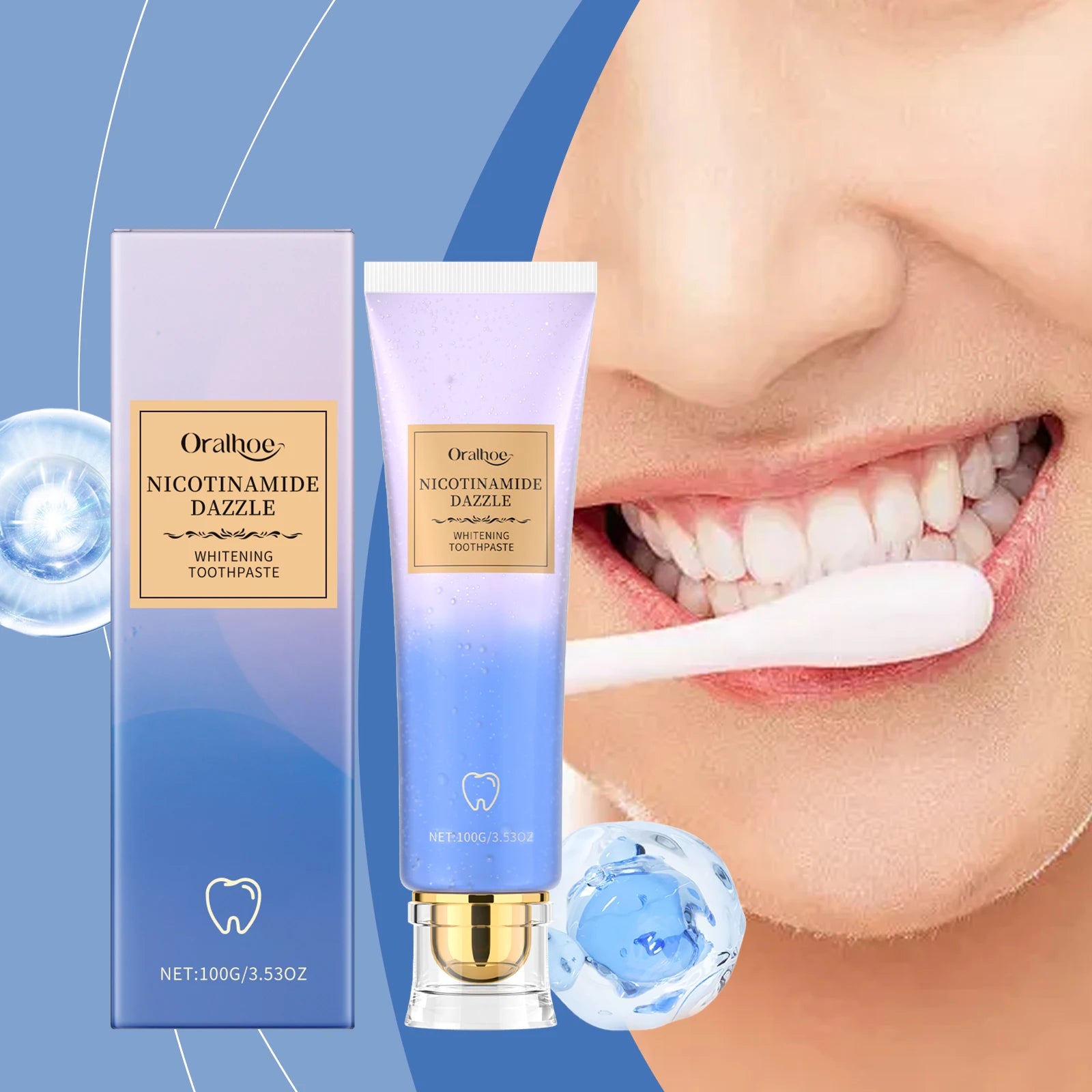 Oralhoe Niacinamide Whitening Toothpaste – Fluoride-Free, 100g Whitening Toothpaste Zpaxo