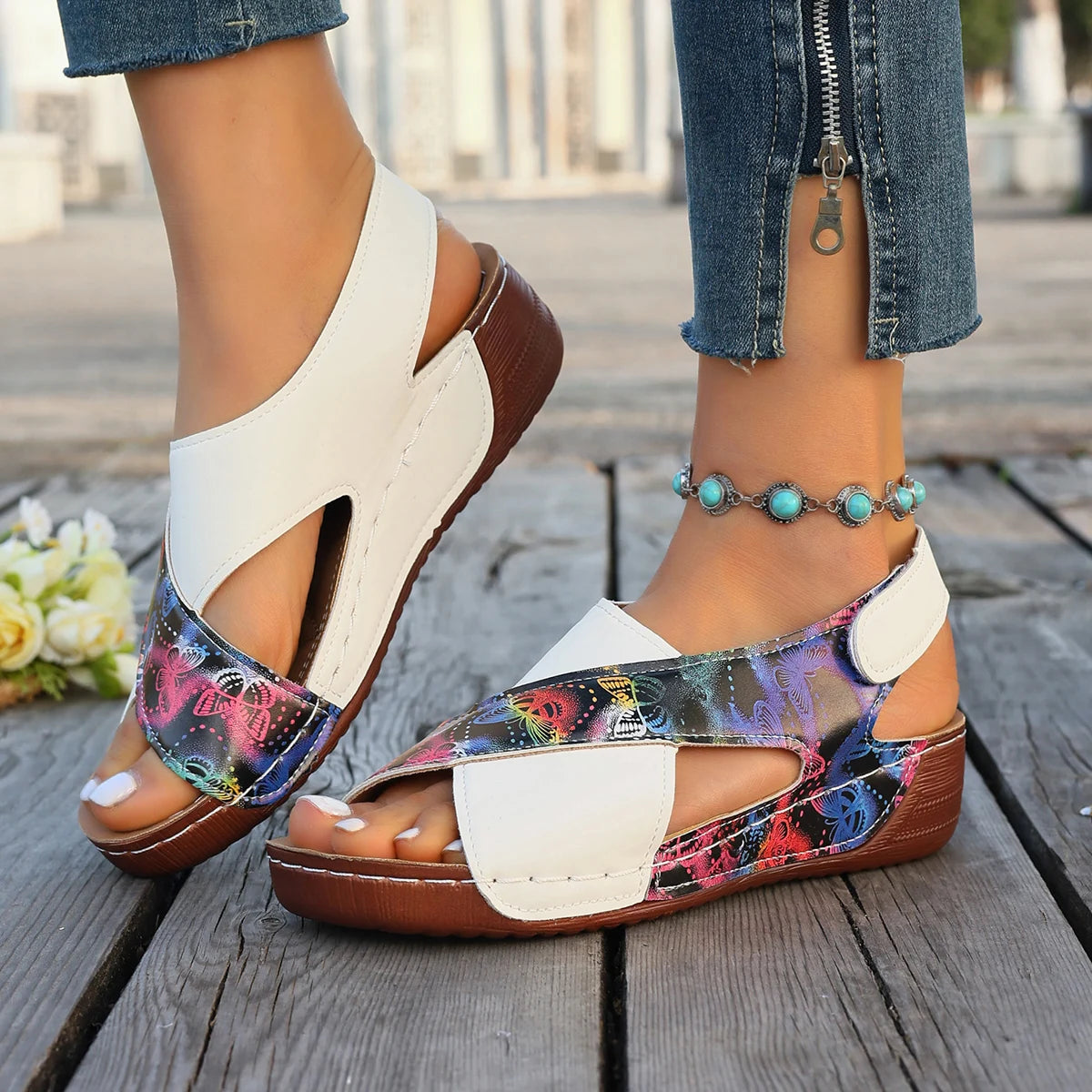Women Platform Sandals Summer Mix Color Sandals Luxury Designer Shoes for Women Casual Beach Lightweight Shoes Zapatos De Mujer Zpaxo