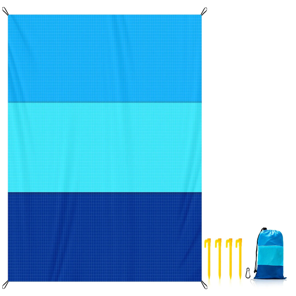 Family Size XL Beach Mat Sand Proof Picnic Blanket Portable Camping Tarp Waterproof Outdoor Rug for 4-7 Persons Hiking Zpaxo