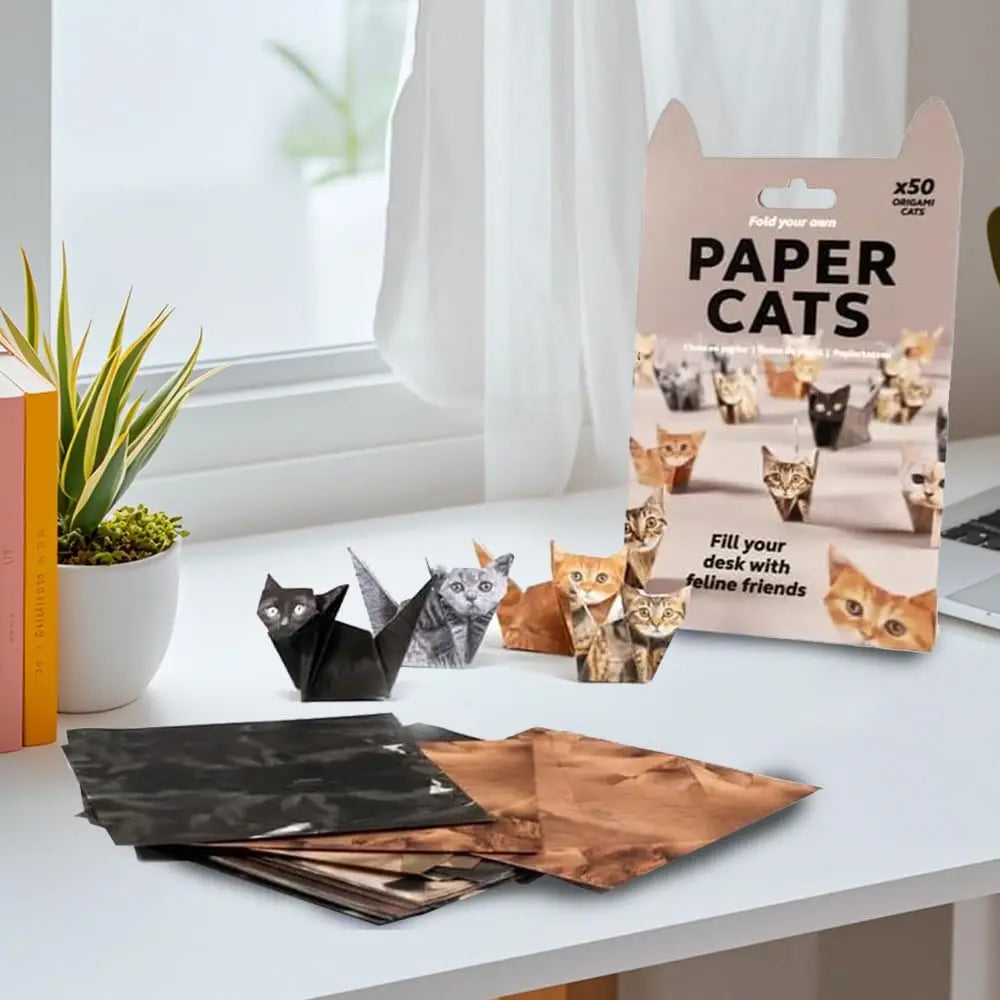 Creative DIY Paper Cats 50 Sheets DIY Origami Paper Handmade DIY Paper Cat Dog Dinosaur Fun Art Craft Folding Animal Folding Set Zpaxo