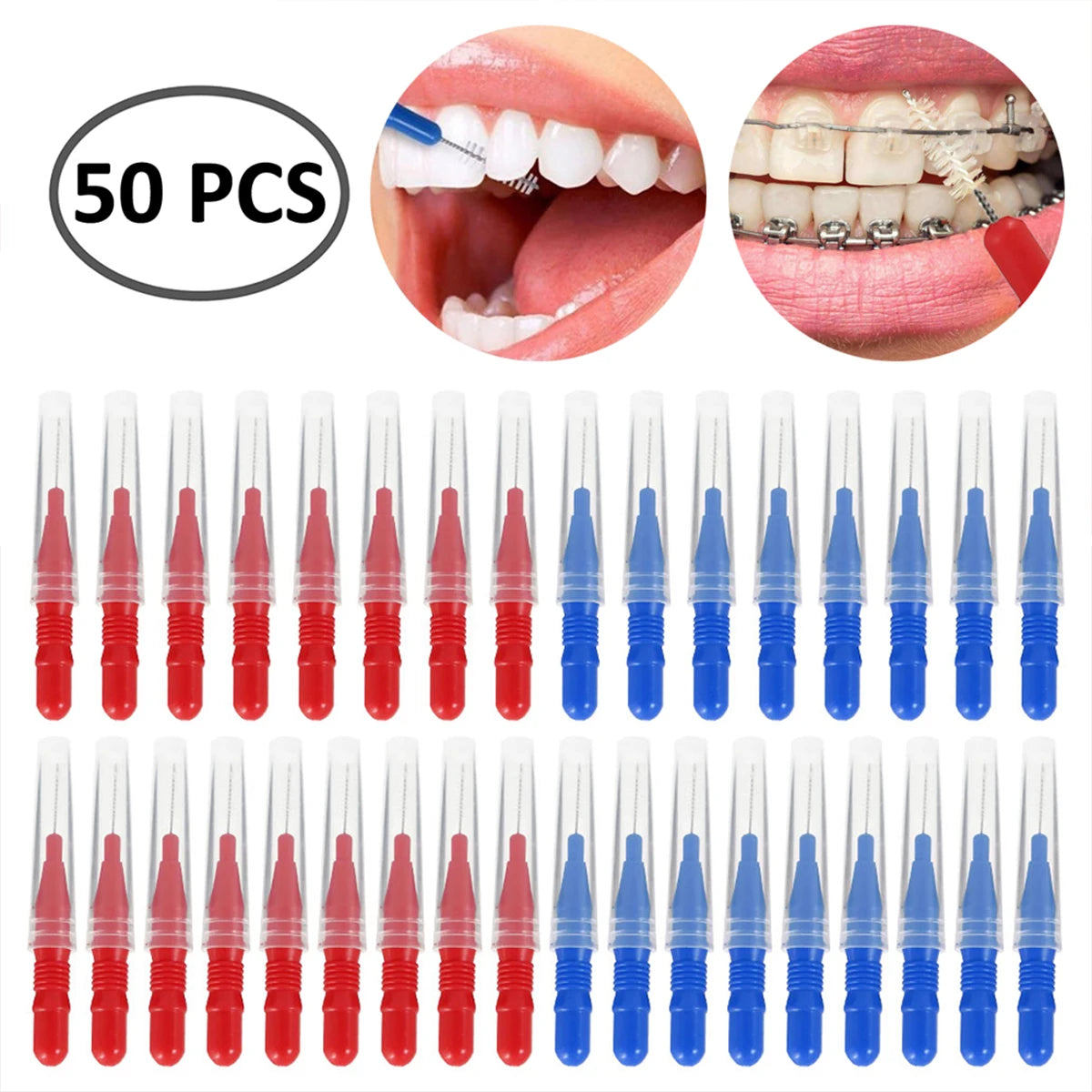 50/100Pcs Soft Dental Oral Brushes Clean Brushes Between Interdental Teeth Care Tool Floss Interdental Brushes For Oral Care Zpaxo