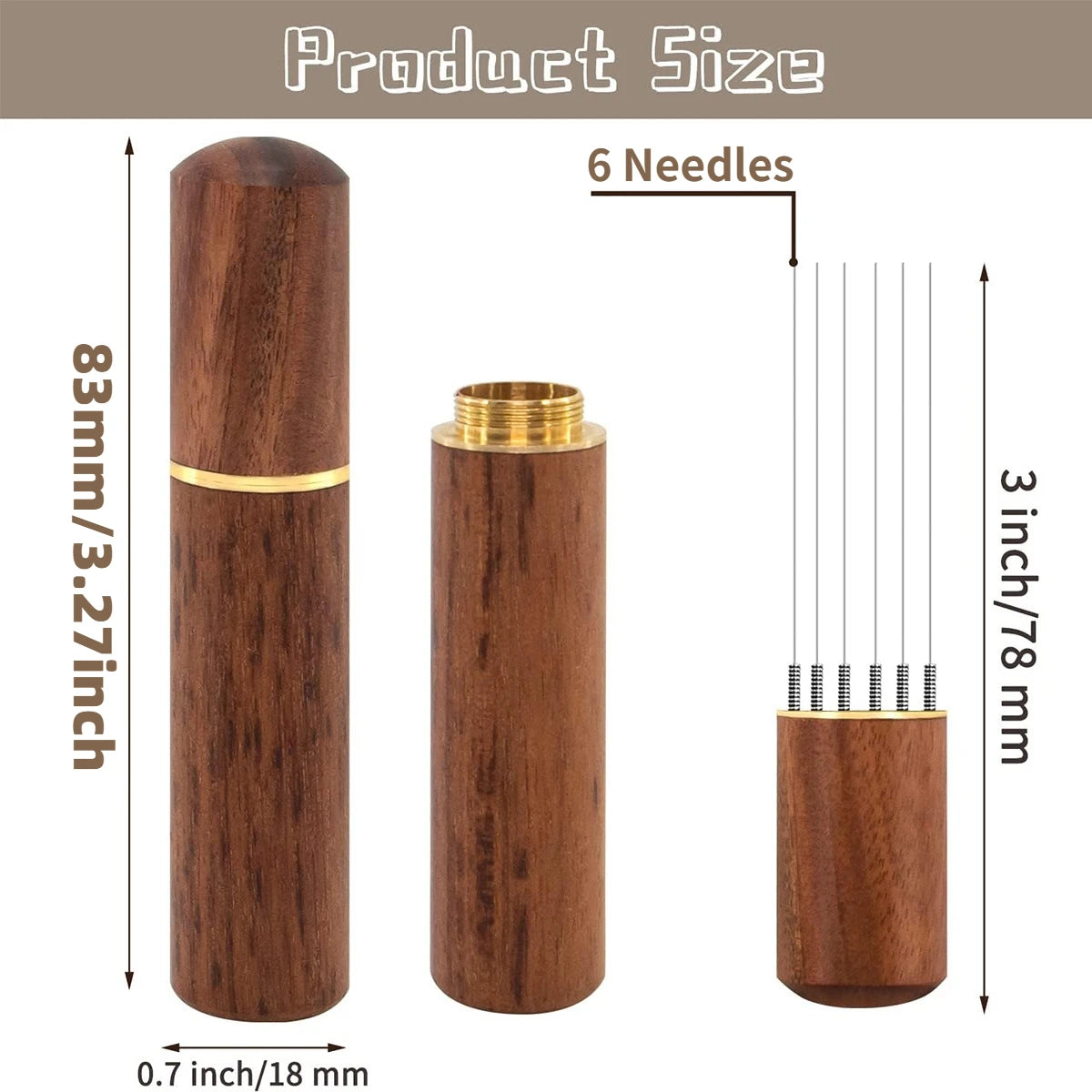 6-Needle Espresso Distribution Tool – WDT Wood Handle