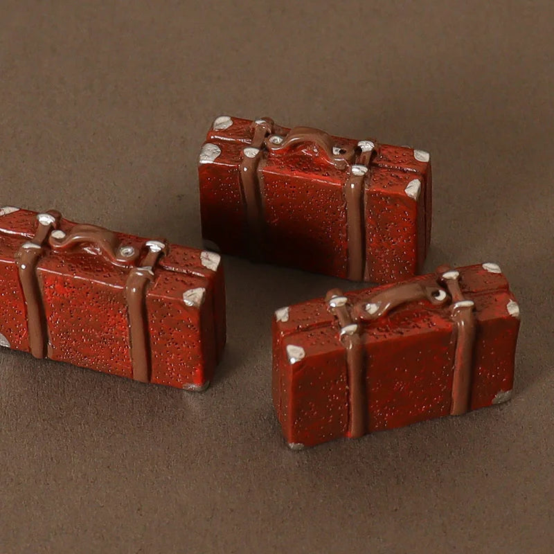 Classic Wood Box Doll Leather Trunk Suitcase Vintage Dollhouse Zpaxo