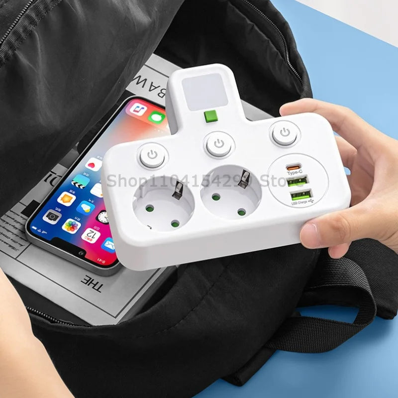 Multi-socket Power Strips Strip 3 Plugs USB Socket Electric Outlet Fast Charger Desktop Charging USB Electrical Adapter Socket Zpaxo