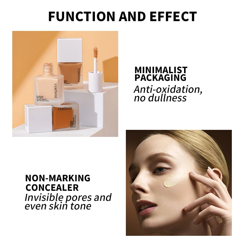 Liquid Foundation Coverage Makeup Base Natural Concealer 6 Zpaxo