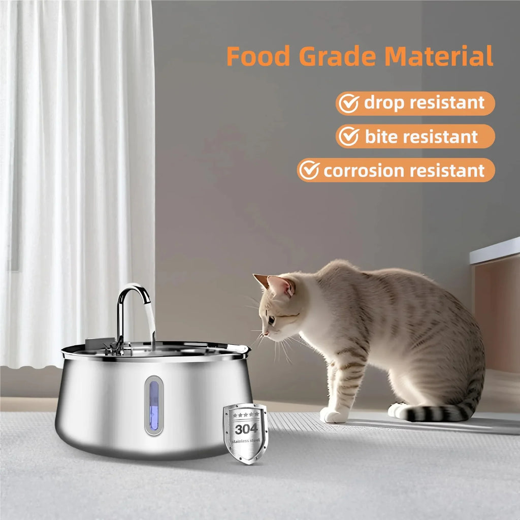 Cat Fountain Stainless Steel Pet Water Feeder 4L Large Capacity Automatic Pet Water Dispenser Multi-layer Filtration Water Bowl Zpaxo