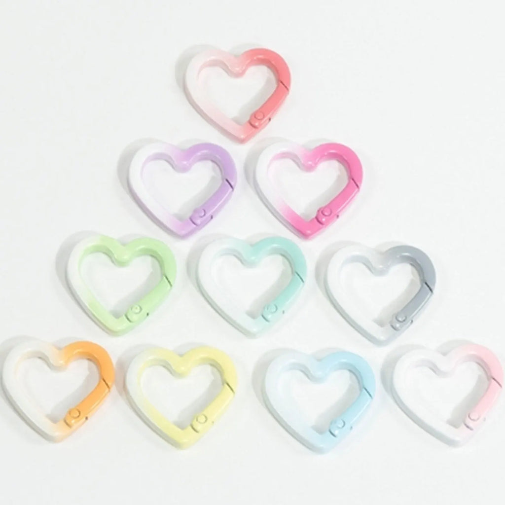 8 PCS Durable Mixed Color Aluminum Alloy Heart Gradient Climbing Carabiner Carabiner, Powerful Key Ring Hook Zpaxo