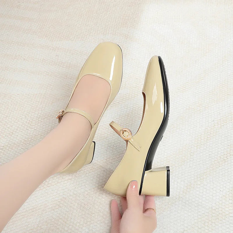 Mother's Shoes Soft Leather Bottom Women's 2023 Work Ladies Spring Zpaxo