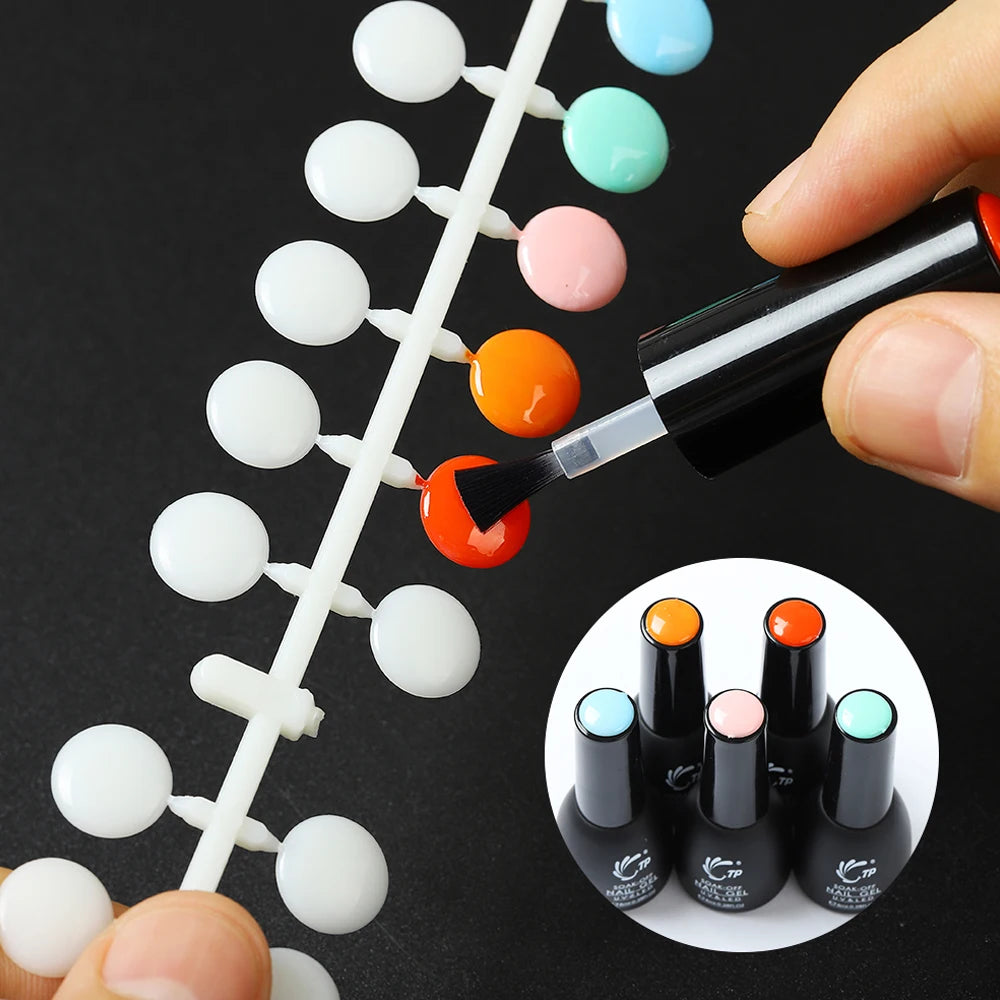120pcs Nail Polish Display Table With Stickers Polka Dot Color Card Nail Display Board Clear/Nature Color Card Nail Art Tools Zpaxo