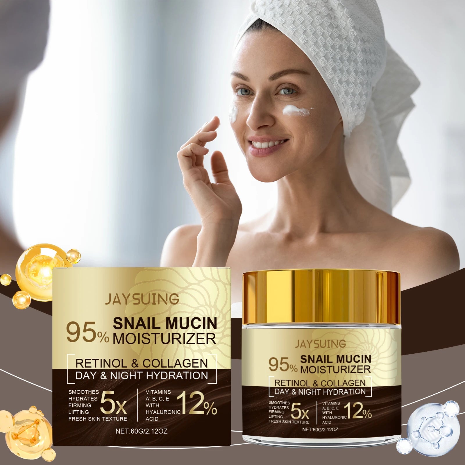 Jaysuing Snail Collagen Cream – Anti-Aging, Firm & Moisturizing Face Moisturizing Cream Zpaxo