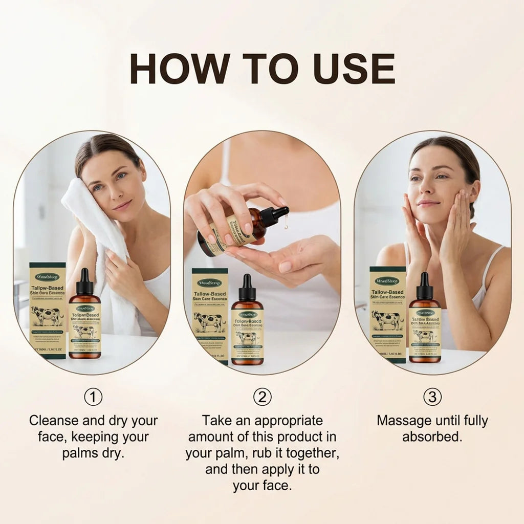 Beef tallow Facial oil Winter skincare Dry skin remedy Deep Hydration Lock Oil based moisturizer Long Lasting Moisturization Zpaxo