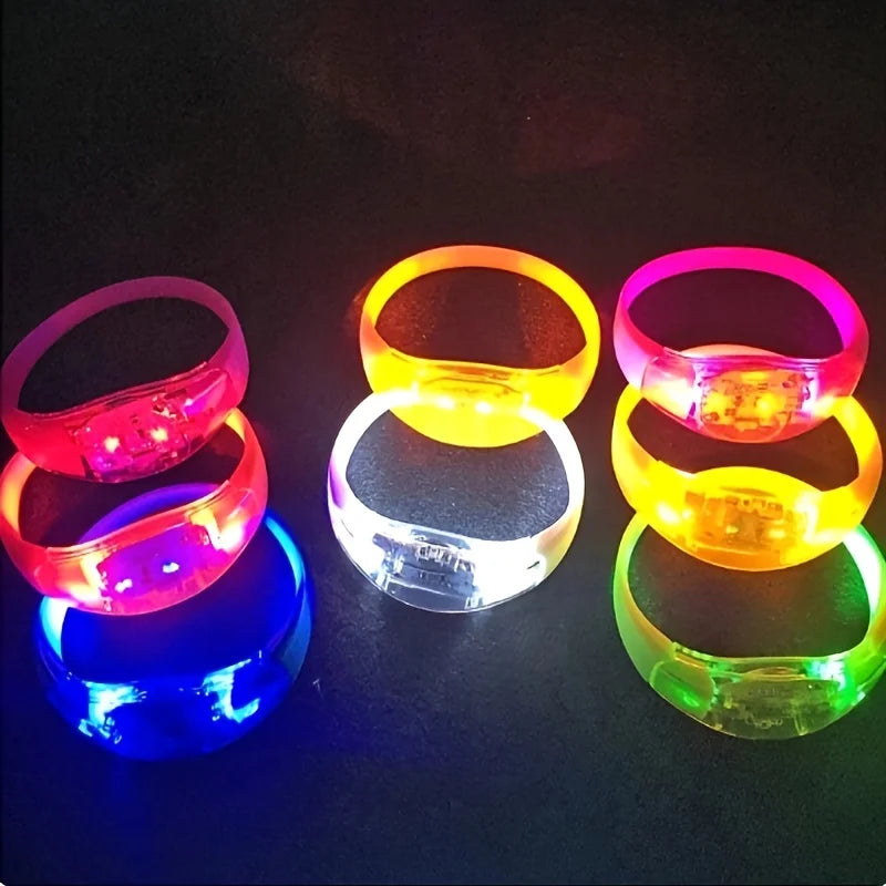 LED Voice Activated Sound Control Bracelets Silicone Flashing Bangle