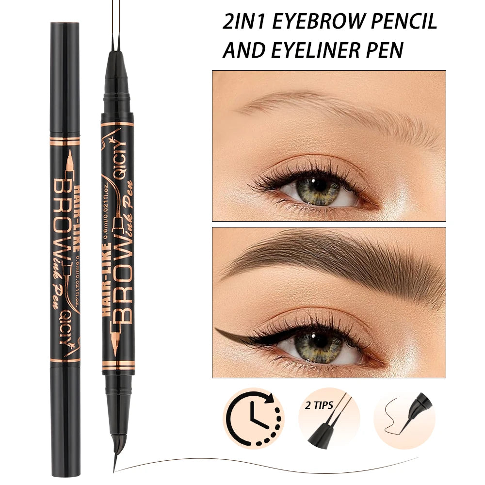 Double Ended Eyebrow Pencil Quick Shaping Waterproof Sweat Proof Zpaxo