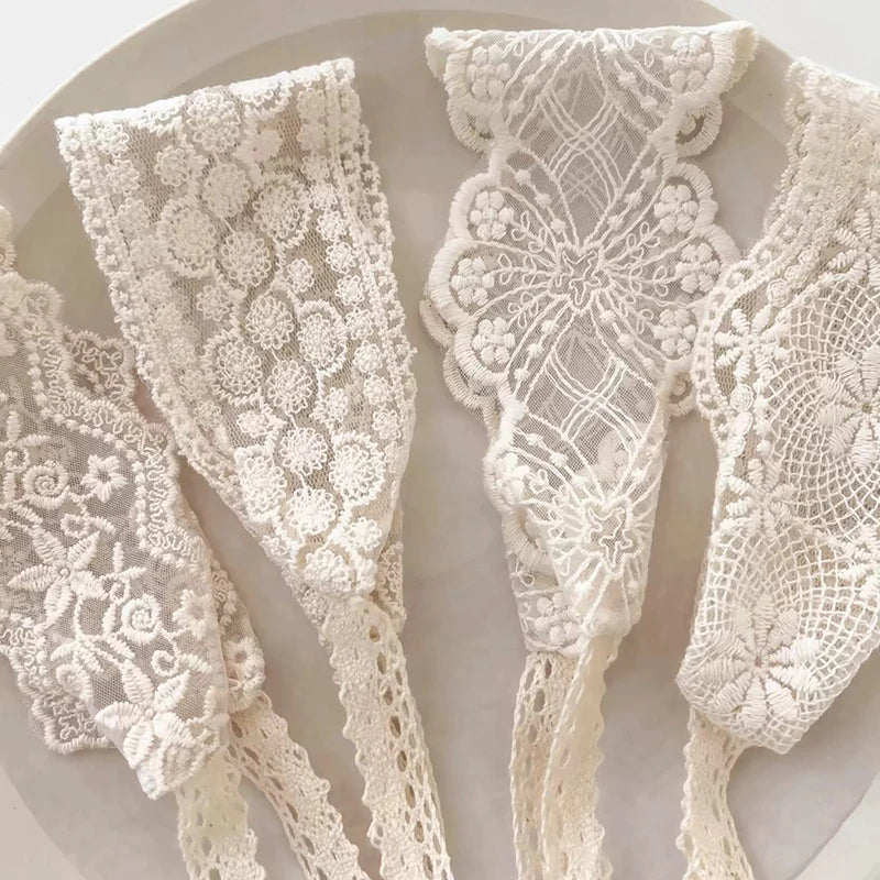 Korean Lace Headband Baby White Flower Embroidered Hair Band Sweet