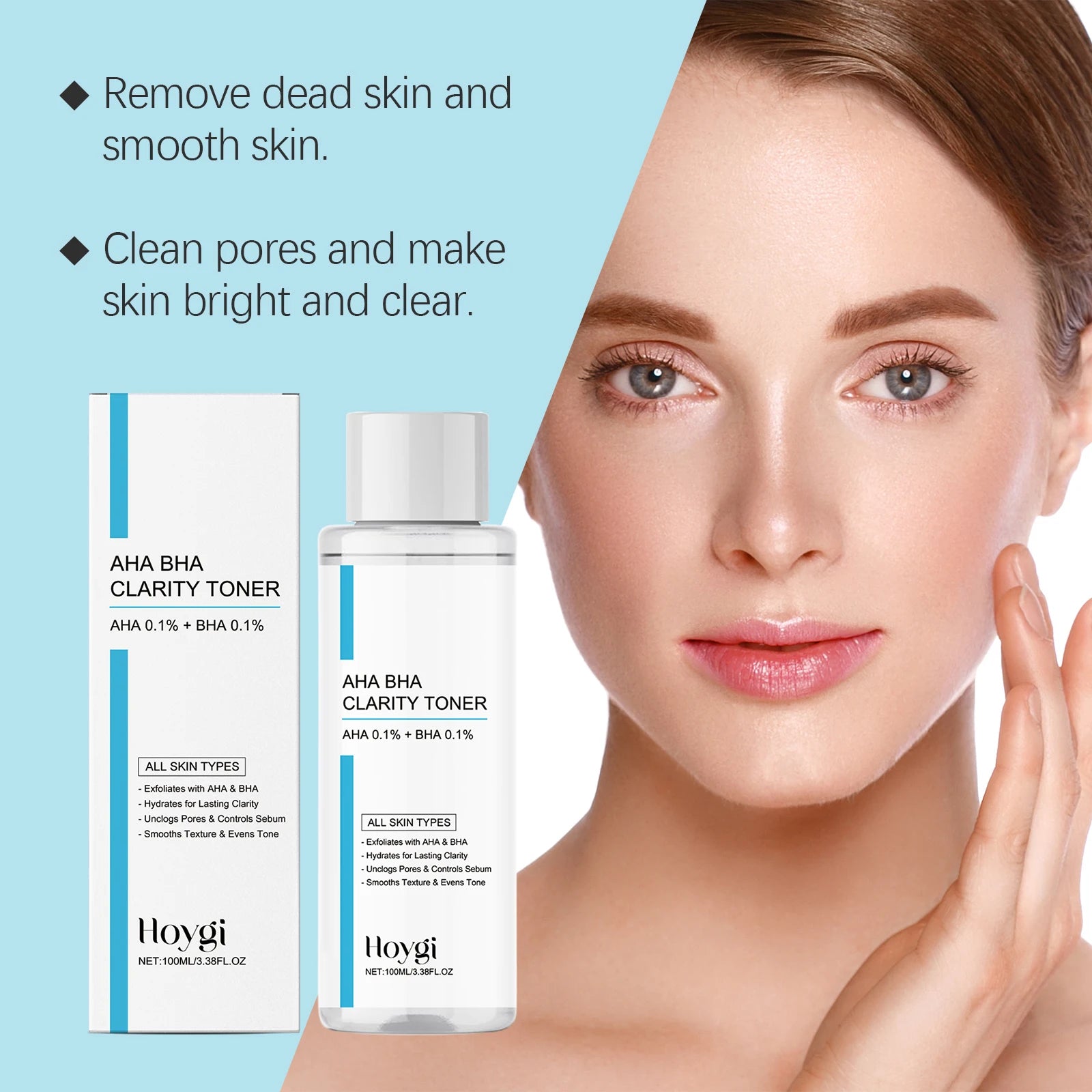 Hoygi AHA BHA Exfoliating Toner – Pore Refining Oily Skin Care Exfoliating Facial Toner Zpaxo