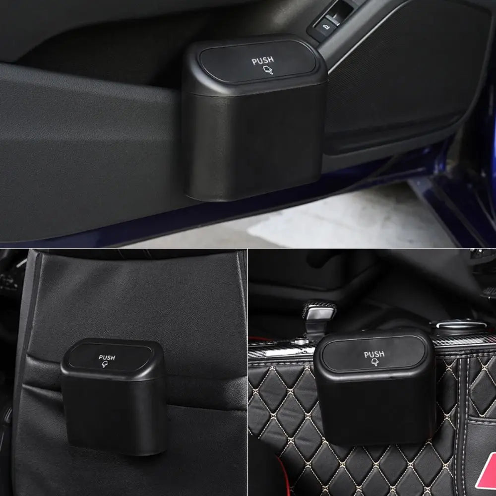 Easy To Install Hanging Car Trash Bin Leak Resistant Waterproof Vehicle Dust Case Lid Storage Box Auto Rubbish Can Pressing Type Zpaxo