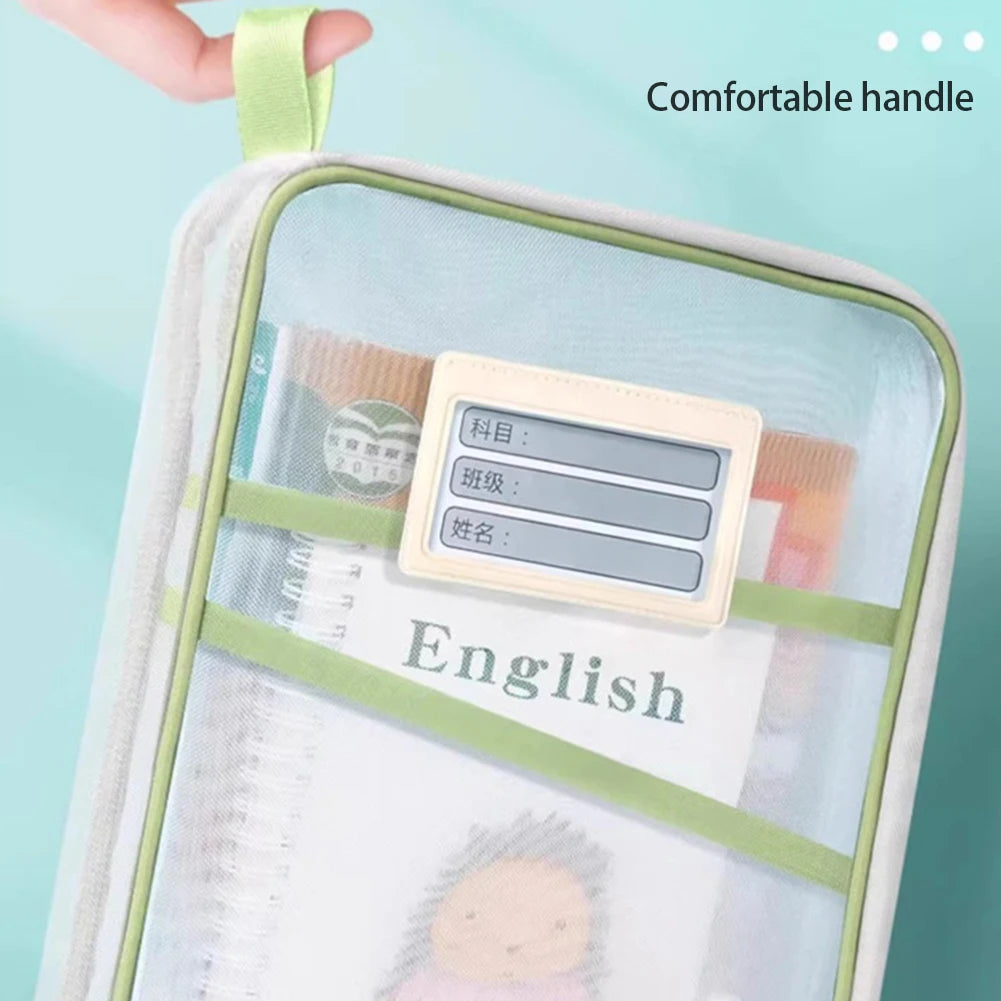 A4 Zipper Stationery Bag – Nylon Book Organizer for Students