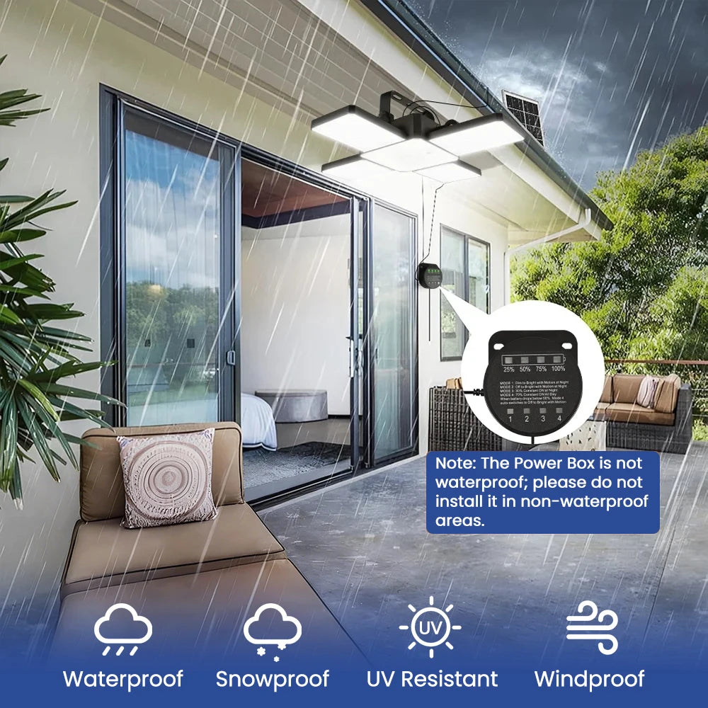 Solar Shed Light Motion Sensor 268LED Solar Pendant Light Indoor/Outdoor Battery Indicator IP65 Solar Powered Light Garage Barn Zpaxo