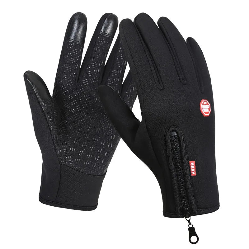 Hot Winter Gloves For Men Women Touchscreen Warm Outdoor Cycling Driving Motorcycle Cold Gloves Windproof Non-Slip Womens Gloves Zpaxo Black S