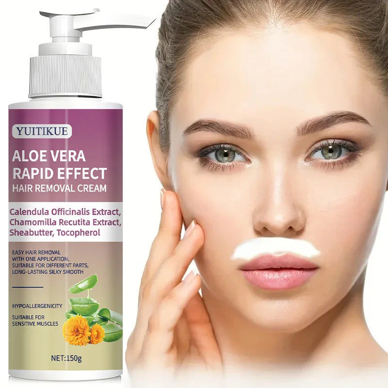 YUITIKUE Lip Hair Removal Cream 150g – Aloe, Calendula & Chamomile Hair Removal Cream Zpaxo Default Title