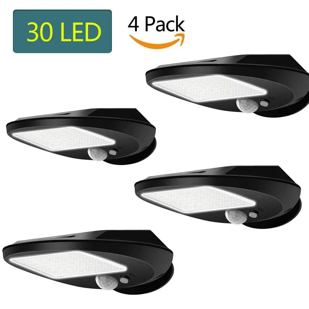 Solar Wall Lamp 3.7V 1.2W 300lm Long Lifespan Weather Resistant Outdoor Lighting for Gardens Garages Patios Zpaxo 4 Pack