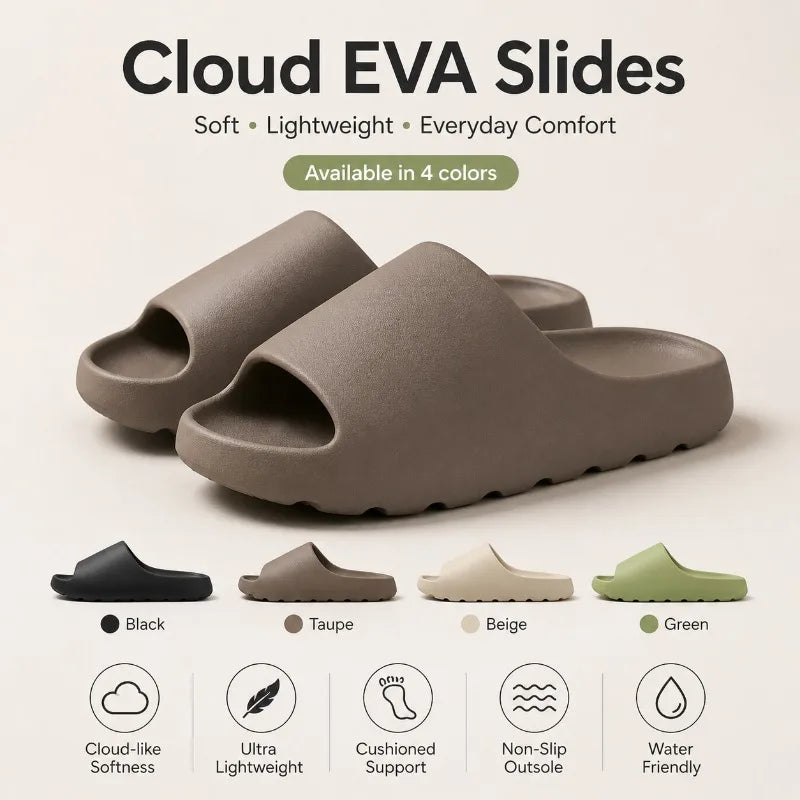 EVA House Slippers Soft Thick Soled Fashion Slides Beach Sandals Men